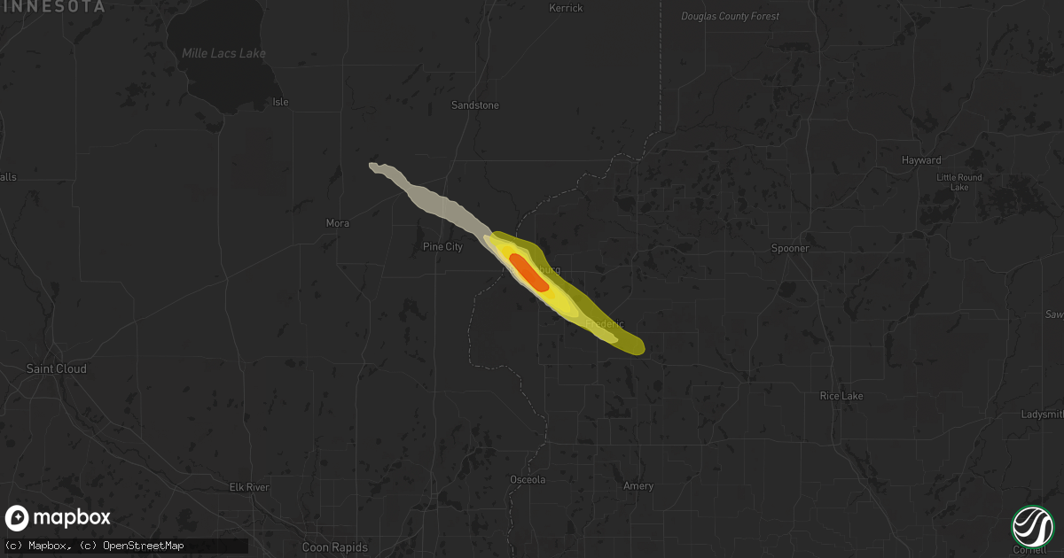 Hail map in Grantsburg, WI on June 27, 2022