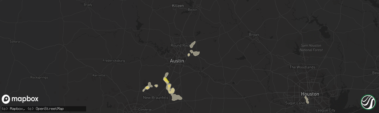 Hail map in Manor, TX on June 27, 2022