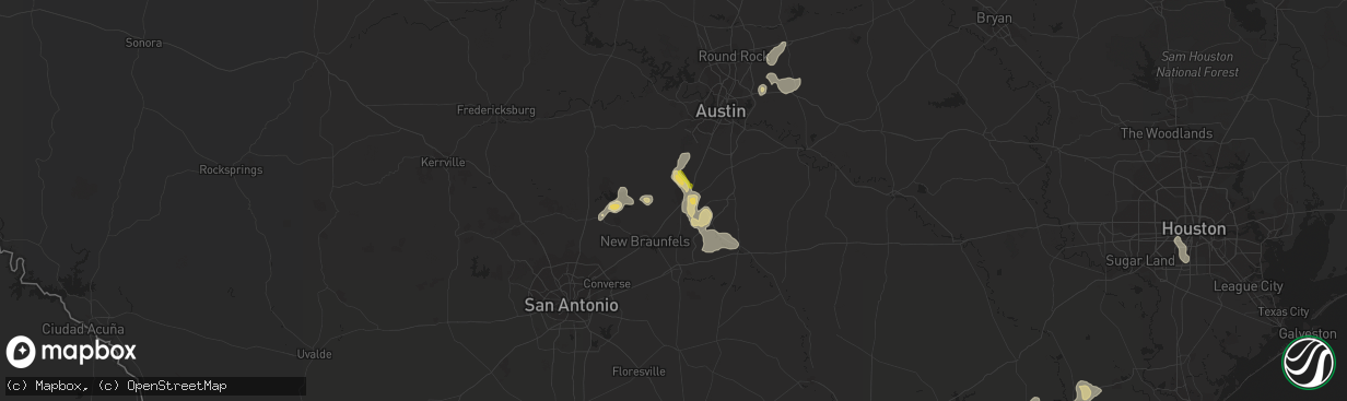 Hail map in San Marcos, TX on June 27, 2022