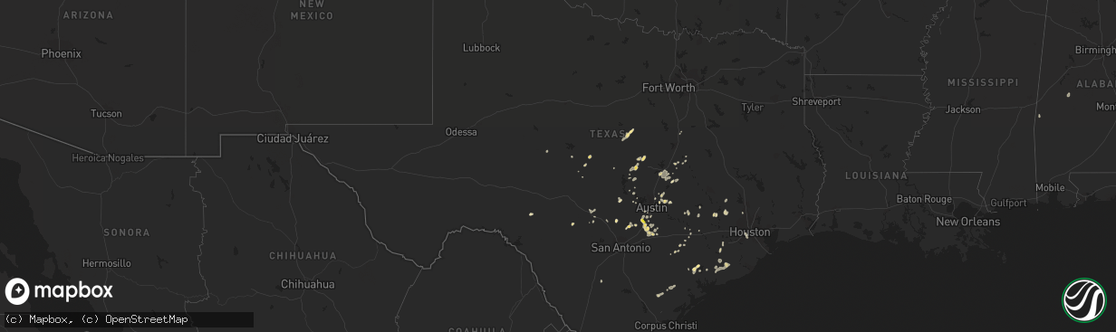 Hail map in Texas on June 27, 2022