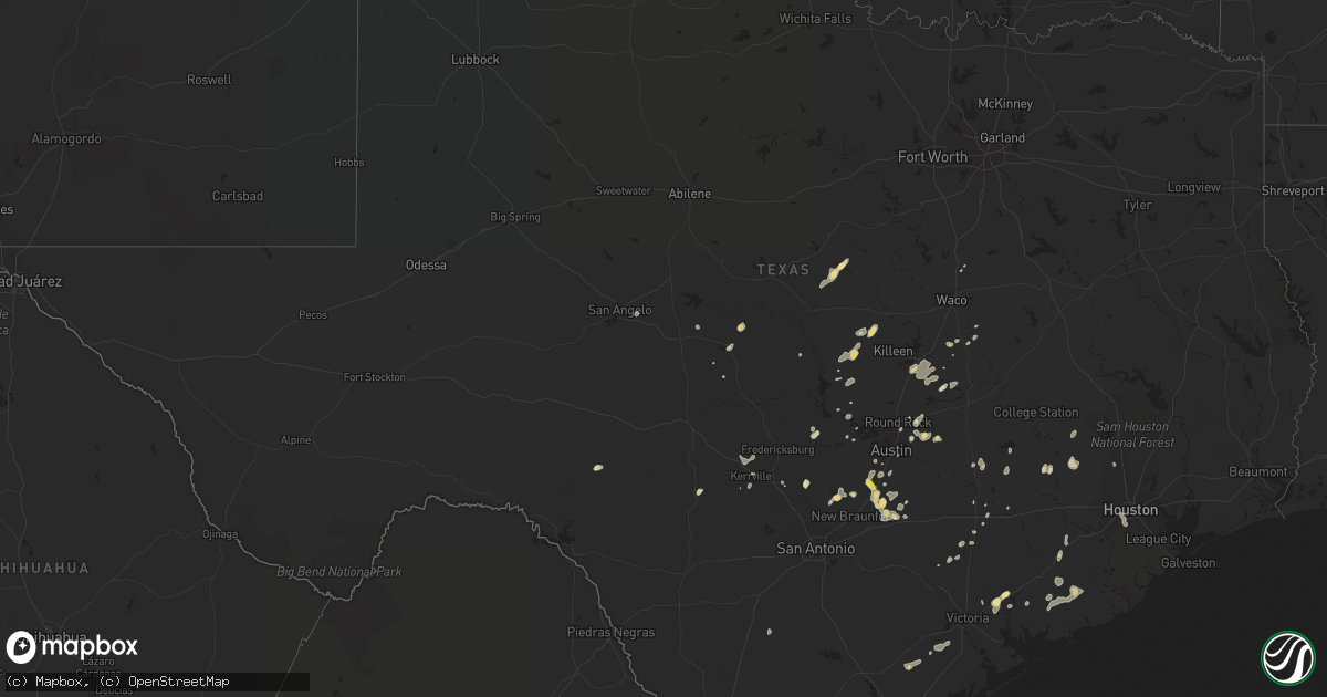 Hail map in Texas on June 27, 2022