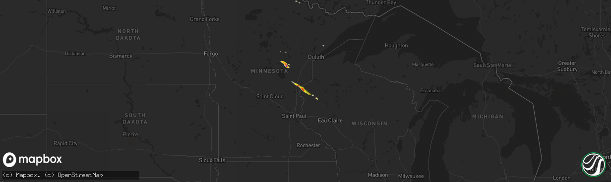 Hail map on June 27, 2022