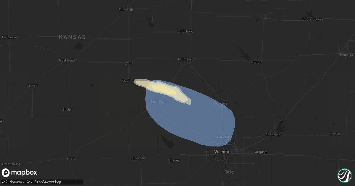 Hail map in Buhler, KS on June 27, 2023