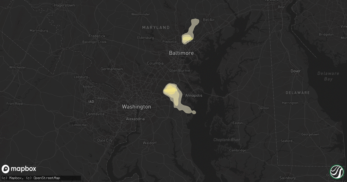 Hail map in Crofton, MD on June 27, 2023