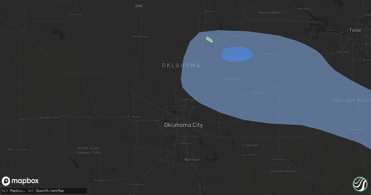 Hail map in Edmond, OK on June 27, 2023