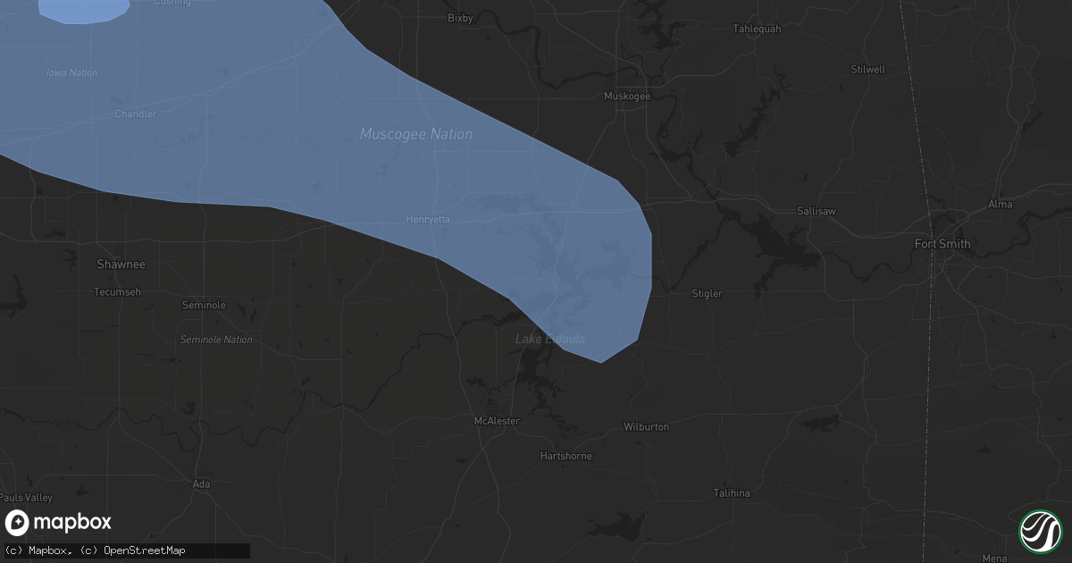 Hail map in Eufaula, OK on June 27, 2023