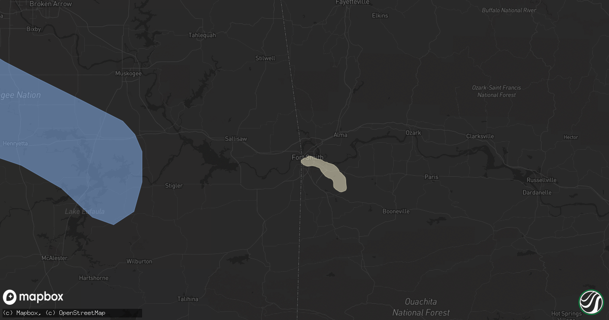 Hail map in Fort Smith, AR on June 27, 2023