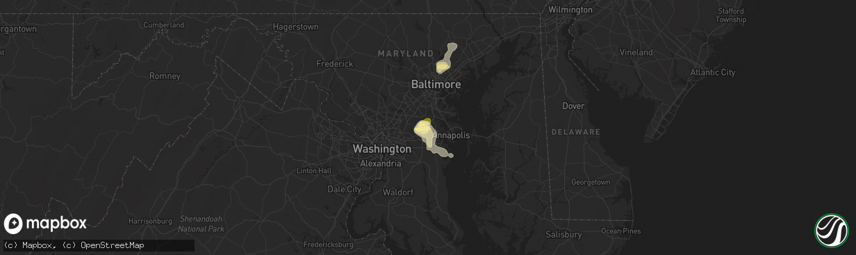Hail map in Gambrills, MD on June 27, 2023