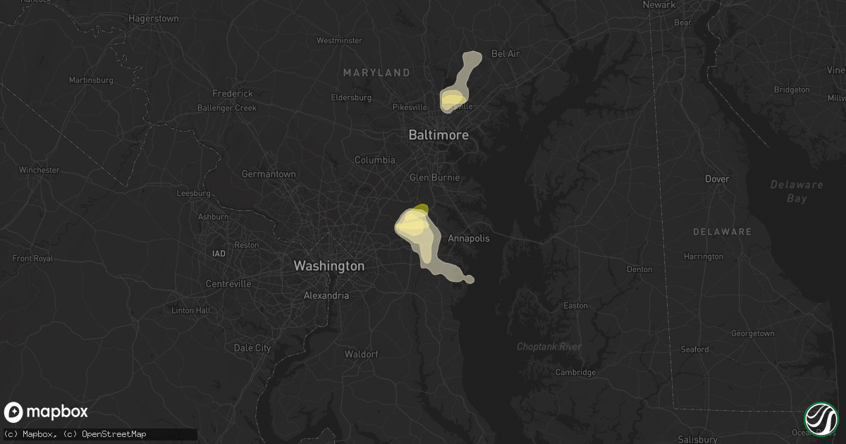 Hail map in Gambrills, MD on June 27, 2023