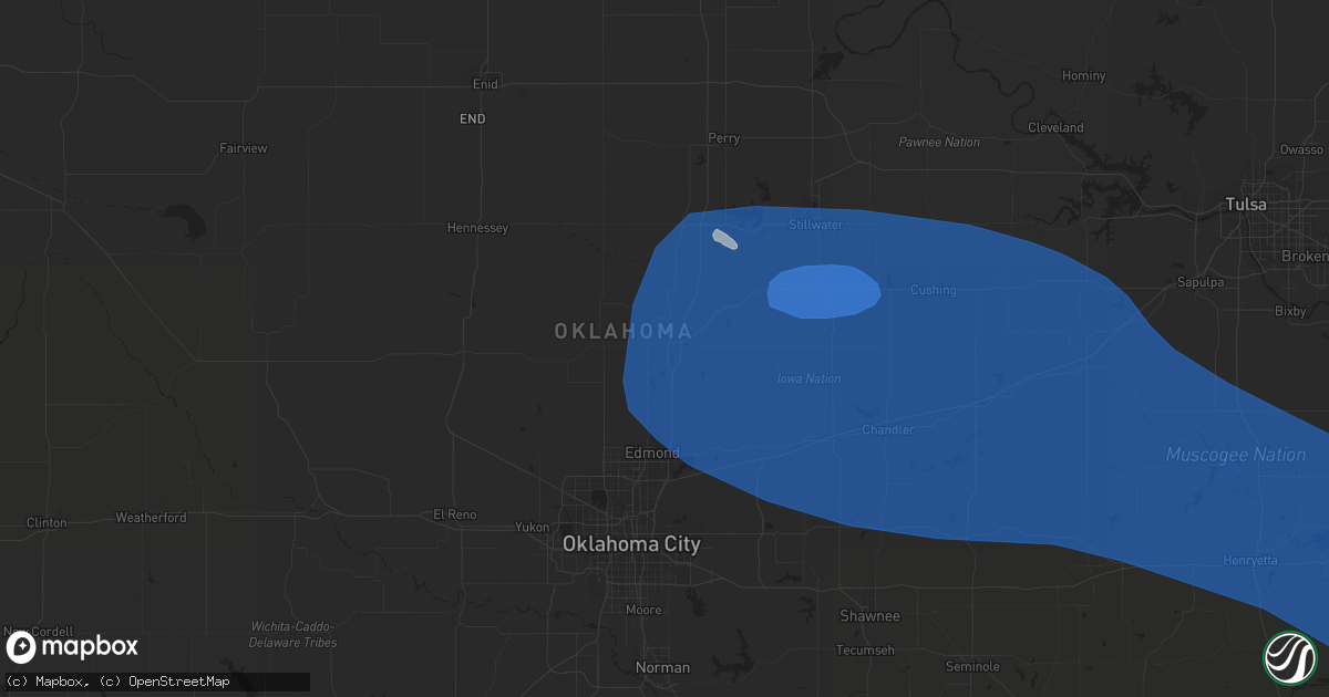 Hail map in Guthrie, OK on June 27, 2023