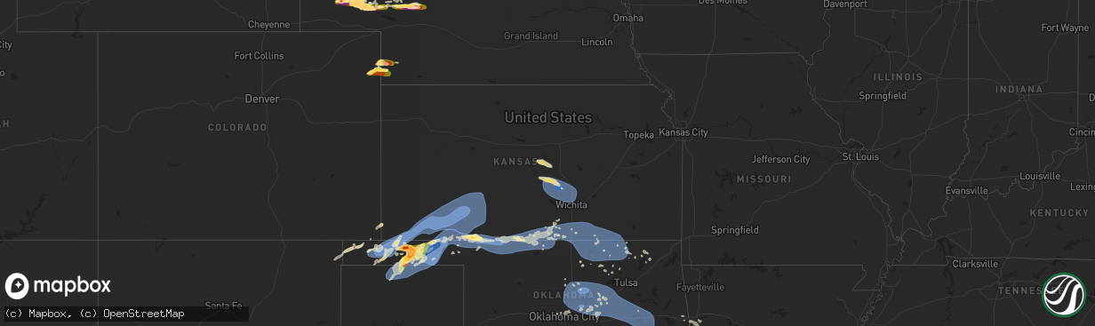 Hail map in Kansas on June 27, 2023