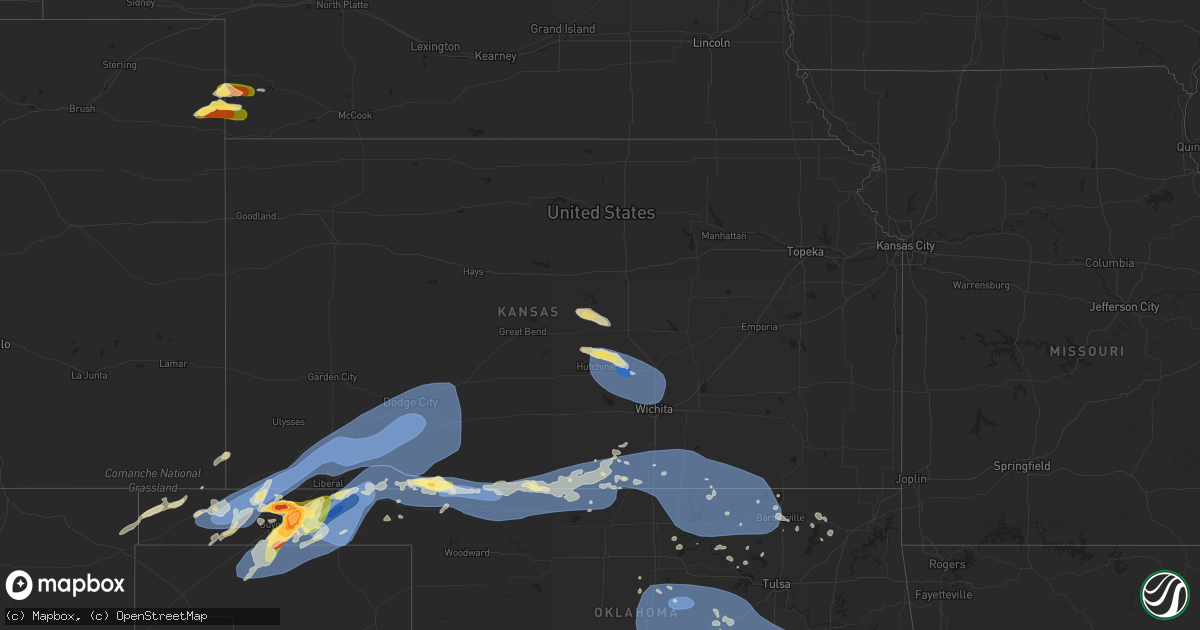 Hail map in Kansas on June 27, 2023