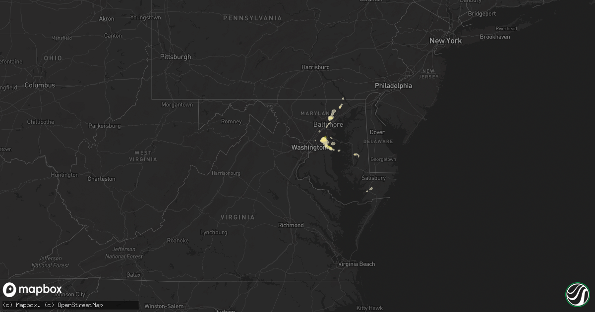 Hail map in Maryland on June 27, 2023