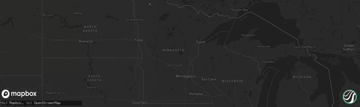 Hail map in Minnesota on June 27, 2023