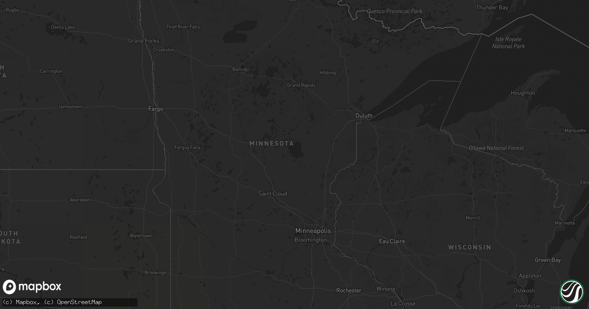 Hail map in Minnesota on June 27, 2023