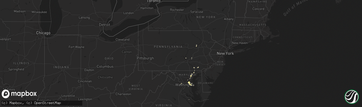 Hail map in Pennsylvania on June 27, 2023
