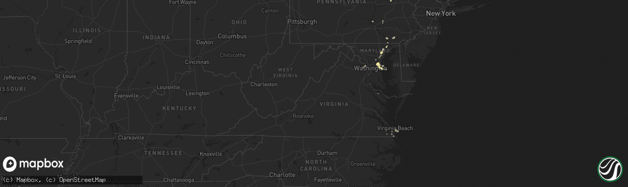 Hail map in Virginia on June 27, 2023