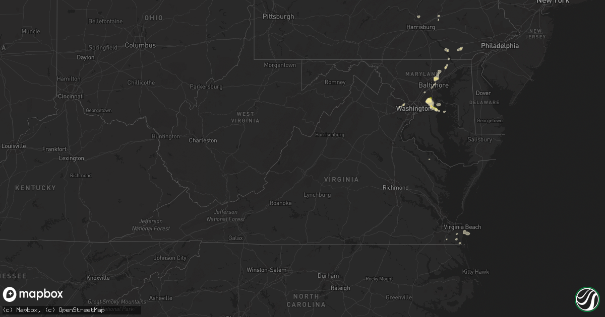 Hail map in Virginia on June 27, 2023