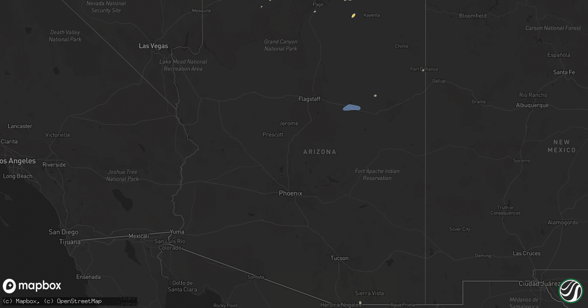 Hail map in Arizona on June 27, 2024