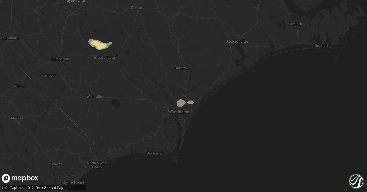 Hail map in Castle Hayne, NC on June 27, 2024
