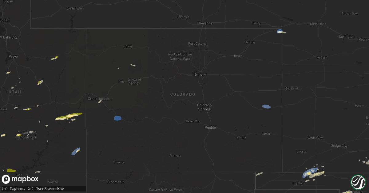 Hail map in Colorado on June 27, 2024
