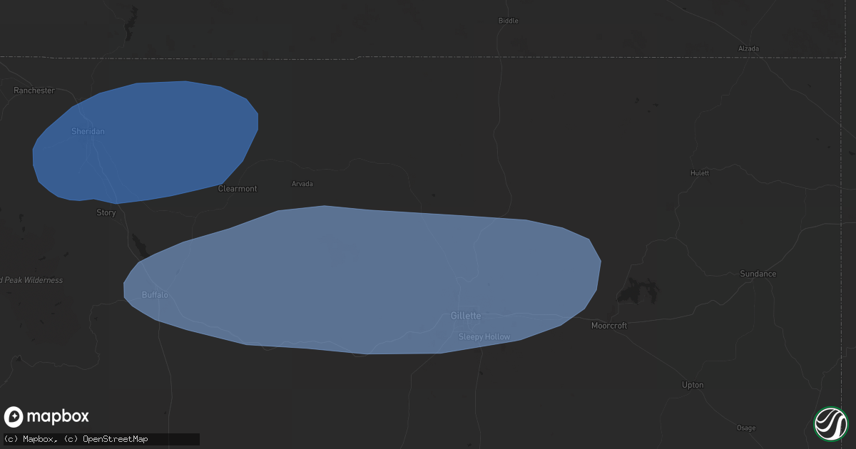 Hail map in Gillette, WY on June 27, 2024