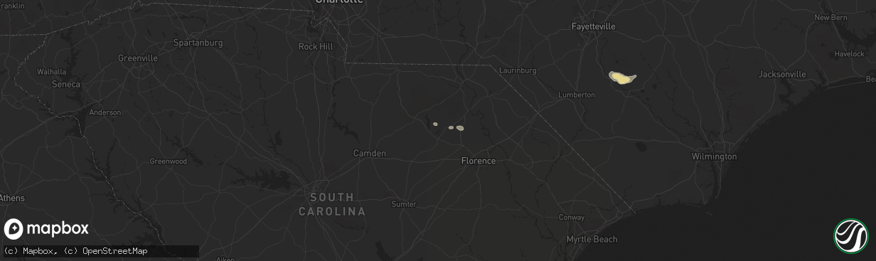 Hail map in Hartsville, SC on June 27, 2024
