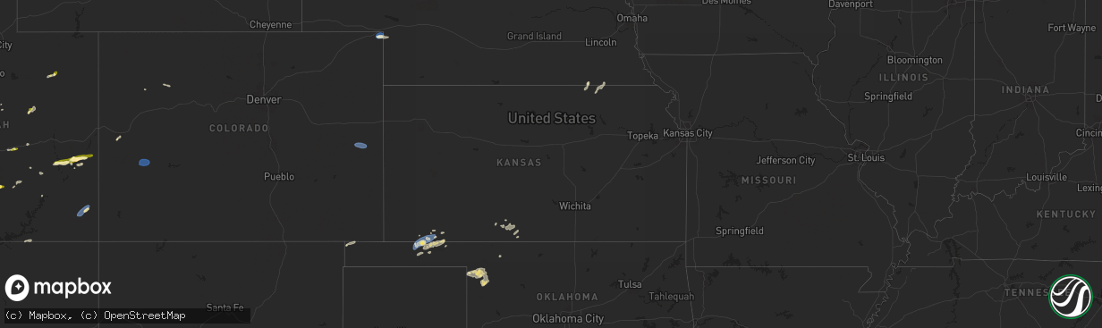 Hail map in Kansas on June 27, 2024