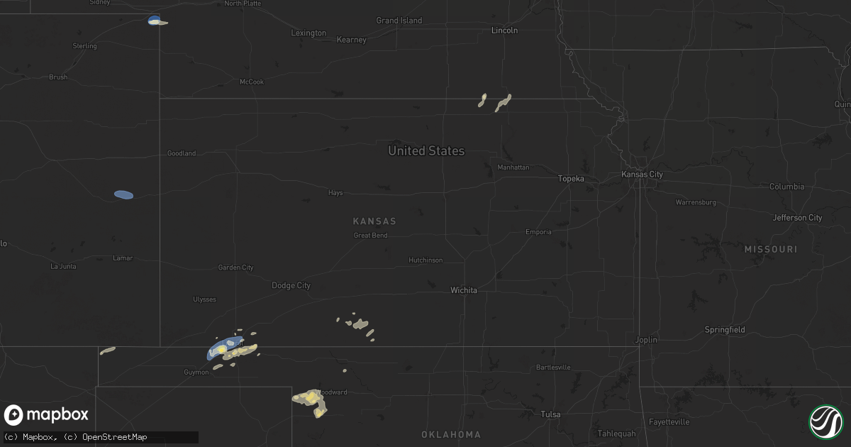 Hail map in Kansas on June 27, 2024
