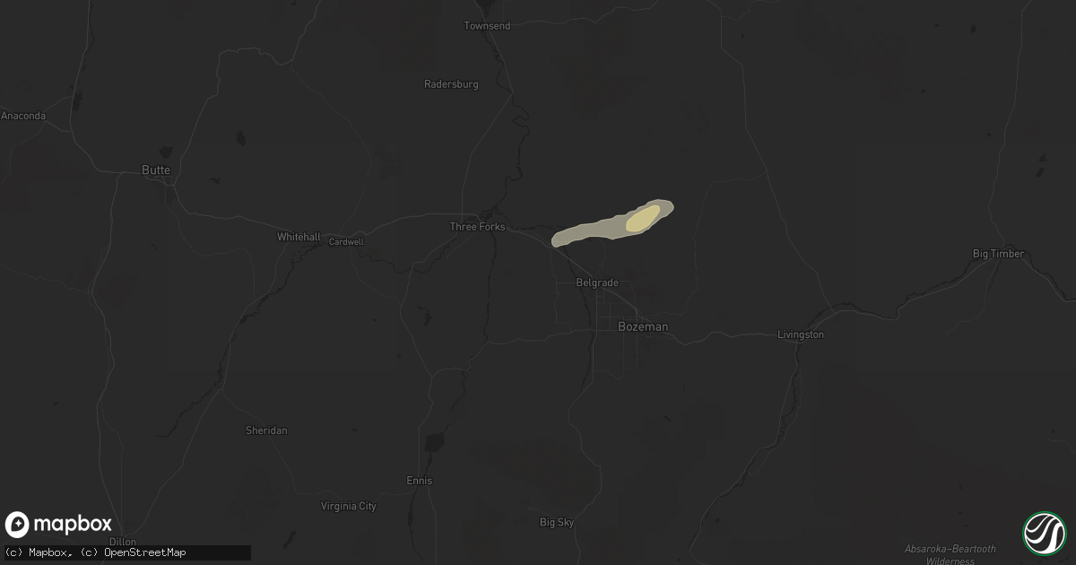 Hail map in Manhattan, MT on June 27, 2024