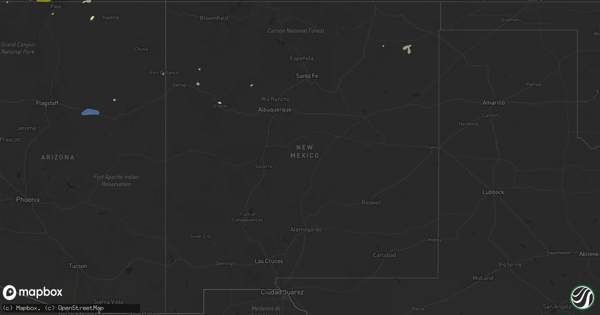 Hail map in New Mexico on June 27, 2024