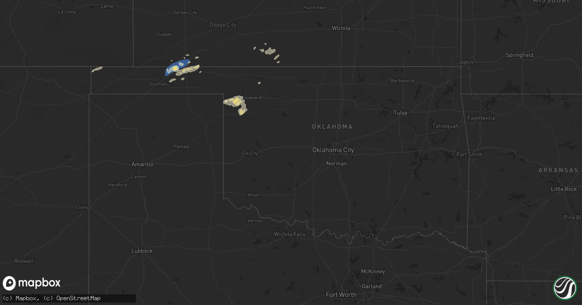 Hail map in Oklahoma on June 27, 2024