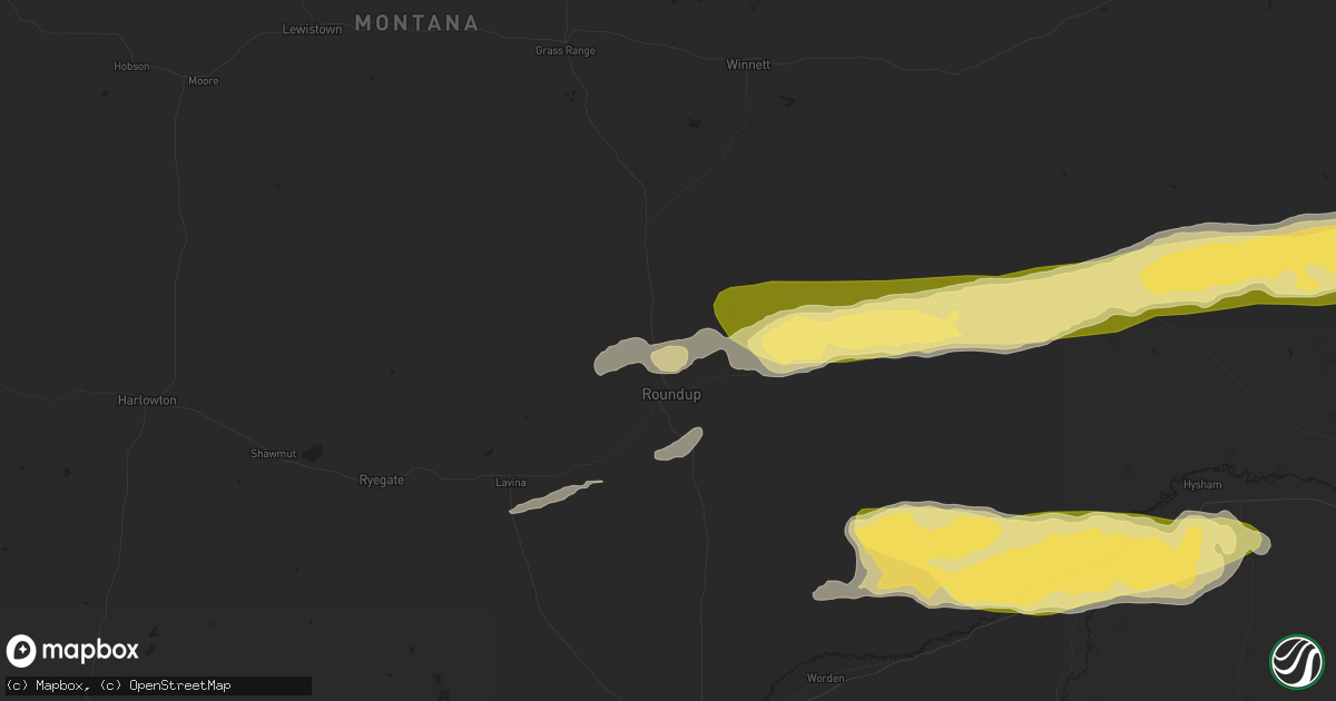 Hail Map in Roundup, MT on June 27, 2024 - HailTrace