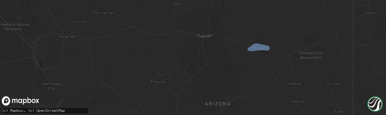 Hail map in Sedona, AZ on June 27, 2024