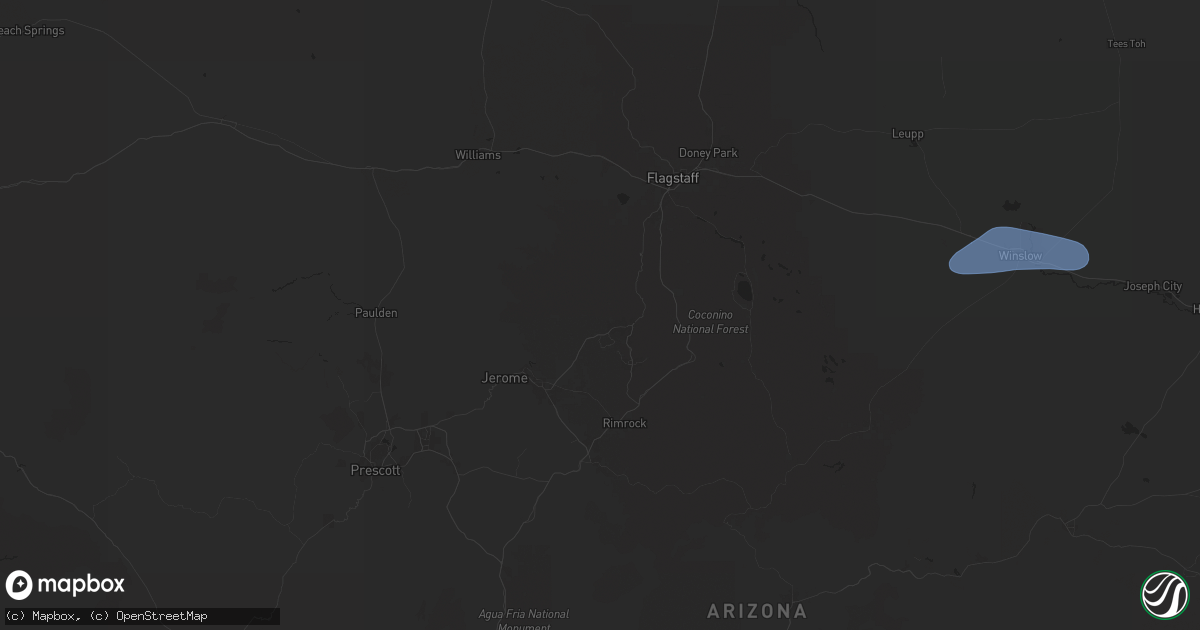 Hail map in Sedona, AZ on June 27, 2024