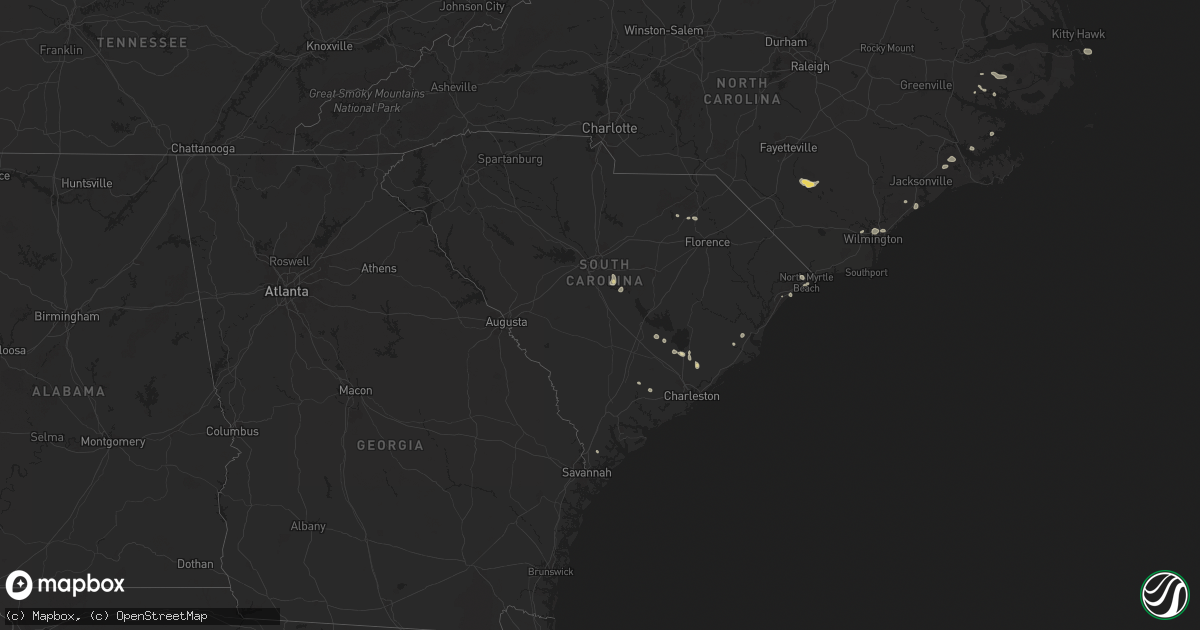 Hail map in South Carolina on June 27, 2024