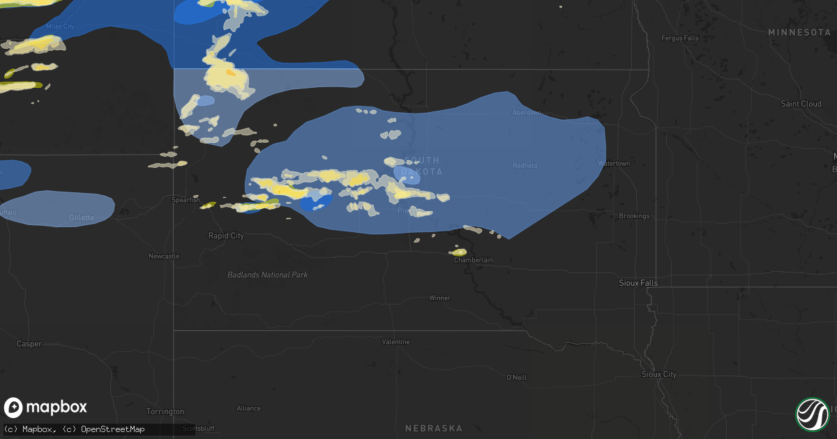 Hail map in South Dakota on June 27, 2024