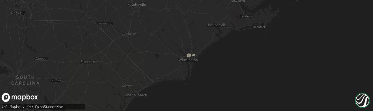 Hail map in Wilmington, NC on June 27, 2024