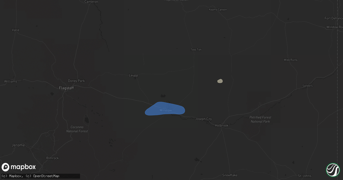 Hail map in Winslow, AZ on June 27, 2024