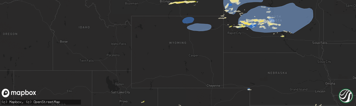 Hail map in Wyoming on June 27, 2024