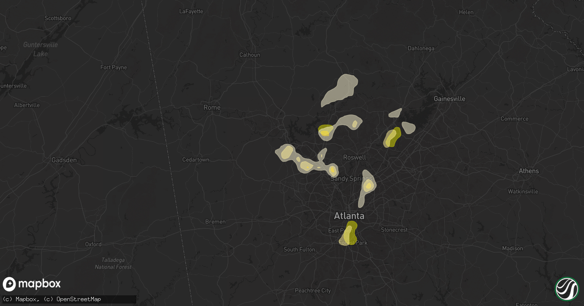 Hail map in Acworth, GA on June 27, 2025