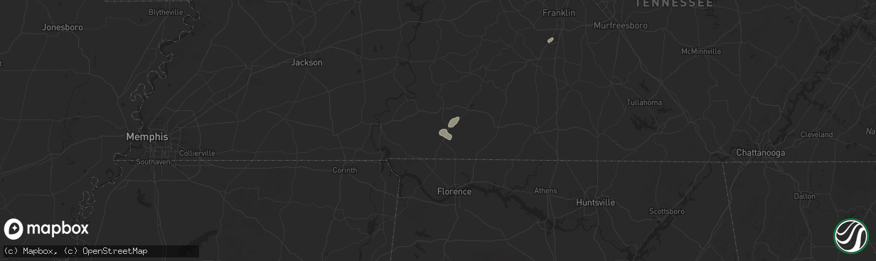 Hail map in Collinwood, TN on June 27, 2025