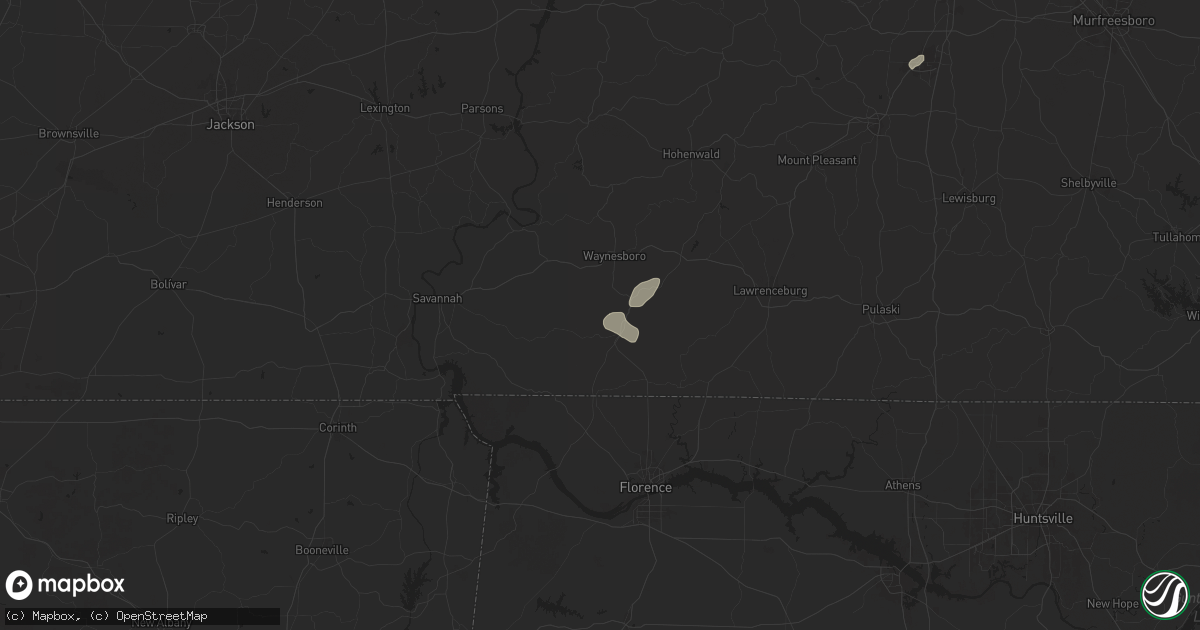 Hail map in Collinwood, TN on June 27, 2025