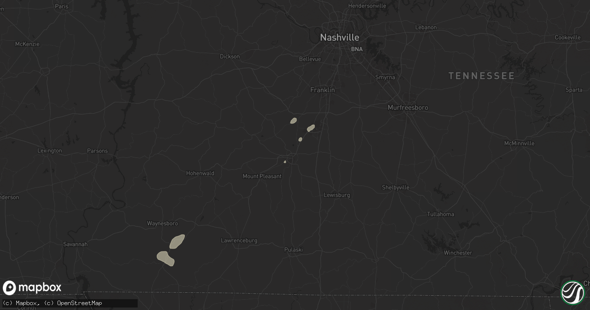 Hail map in Columbia, TN on June 27, 2025
