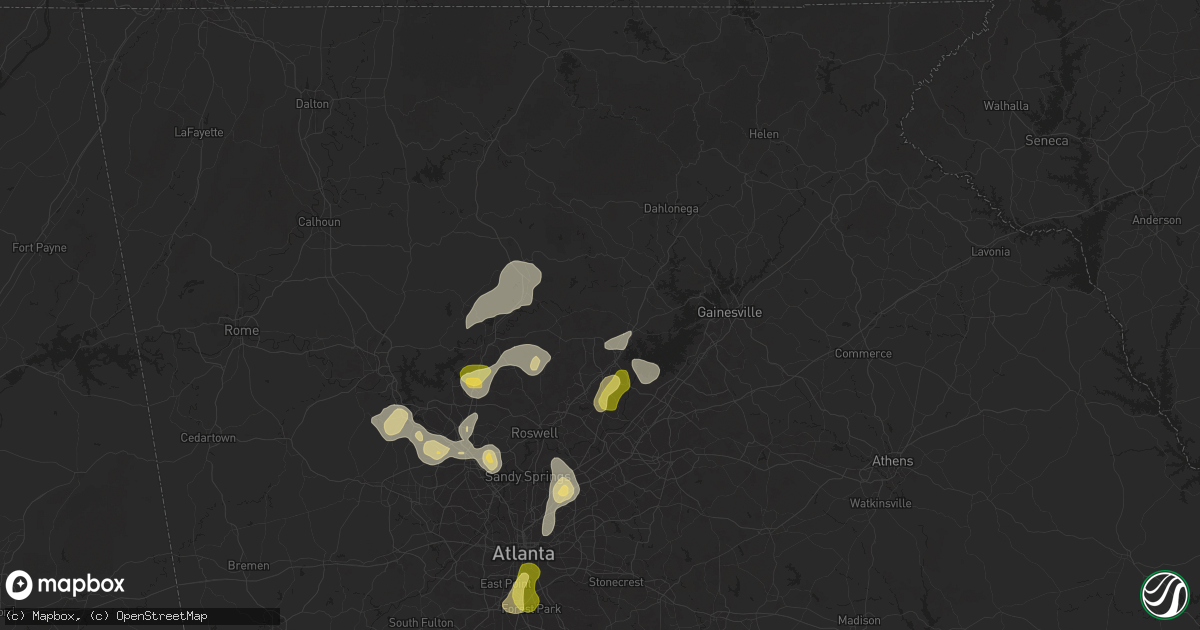 Hail map in Cumming, GA on June 27, 2025