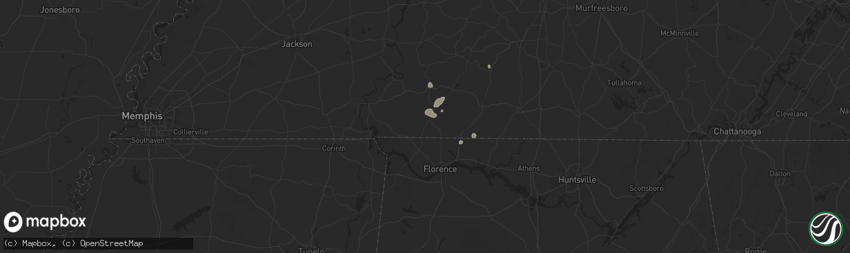 Hail map in Cypress Inn, TN on June 27, 2025