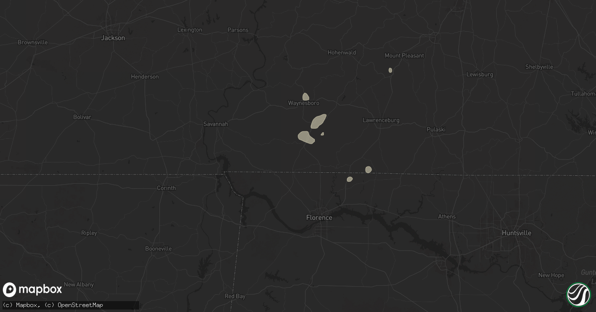 Hail map in Cypress Inn, TN on June 27, 2025