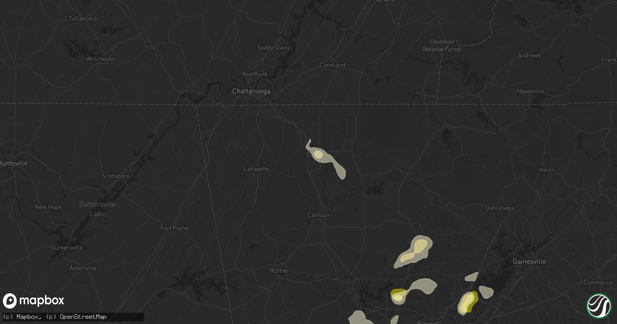 Hail map in Dalton, GA on June 27, 2025
