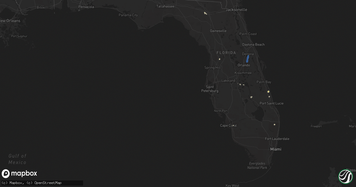 Hail map in Florida on June 27, 2025