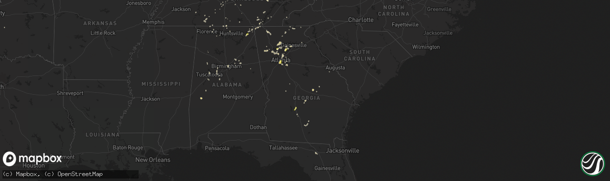 Hail map in Georgia on June 27, 2025